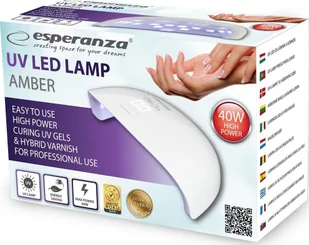 Lampa UV do paznokci Esperanza AMBER EBN009 kolor biały - Lampy UV do paznokci - miniaturka - grafika 3