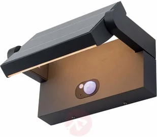 Lampenwelt com Solarny kinkiet zewnętrzny LED Sherin z czujnikiem - Lampy ogrodowe - miniaturka - grafika 2