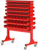 Pozostałe wyposażenie warsztatu - Fastservice ST 110-22-P123 Stojak Narzędziowy w zestawie z listwami oraz pojemnikami (dwustronny) - miniaturka - grafika 1