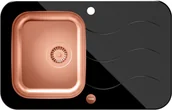 Zlewozmywaki - QUADRON Zlew GLEN 211 szkło czarne + miedź HB8078SC3FC1 - miniaturka - grafika 1