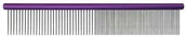 Szczotki i furminatory - Groom professional Grzebień metalowy Groom Professional 25cm - mieszany rozstaw ząbków 50/50 fioletowy GP-850130 - miniaturka - grafika 1