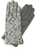 Rękawiczki - Wittchen Damskie rękawiczki ze skóry z wężowym motywem 39-6-914-S - miniaturka - grafika 1