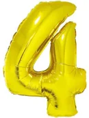 Balony i akcesoria - GoDan Balon foliowy cyfra 4, 34", złota FG-C85Z4 - miniaturka - grafika 1
