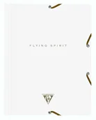 Notesy i bloczki - Clairefontaine 104514C Flying Spirit, teczka z 3 klapkami, do formatu DIN A4, 24 x 32 cm, koperta z kartonu, 1 sztuka, biała z sortowanymi wzorami 104514C - miniaturka - grafika 1