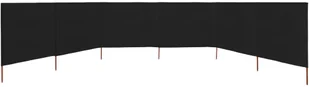 vidaXL Parawan 6-skrzydłowy z tkaniny, 800 x 80 cm, czarny vidaXL - Pawilony ogrodowe - miniaturka - grafika 3
