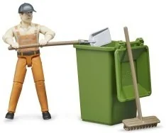 Bruder 62140 figurka śmieciarz + kosz + akcesoria - Figurki dla dzieci - miniaturka - grafika 2