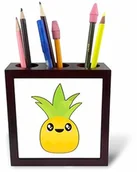 Pojemniki biurowe - 3dRose 3dRose ph_239446_1 15 cm"Słodki Kawaii Kreskówka Fruit Ananase" Uchwyt na długopisy ph_239446_1 - miniaturka - grafika 1