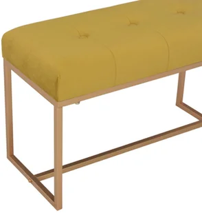 vidaXL Ławka, 80 cm, musztardowa, aksamitna vidaXL - Ławki do przedpokoju - miniaturka - grafika 4