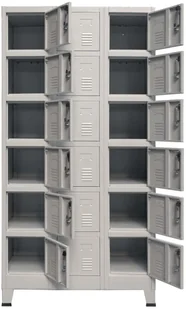 vidaXL Szafka z 18 zamykanymi przegrodami, metalowa, 90 x 40 x 180 cm - Komody - miniaturka - grafika 4