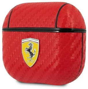 Ferrari Ferrari FESA3CARE AirPods 3 cover czerwony/red On Track PU Carbon hurtel-90566-0 - Akcesoria do słuchawek - miniaturka - grafika 3