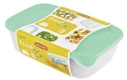 Curver Zestaw pojemników na żywność Fresh&Go, miętowy,3 szt. - Pojemniki kuchenne - miniaturka - grafika 2