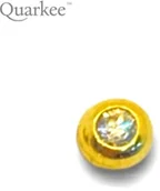 Półfabrykaty do biżuterii - Quarkee Quarkee 22K Gold Round with Diamond 0,02 ct / Kółko z diamentem 0,02 ct - miniaturka - grafika 1