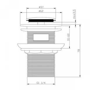 Sea-Horse Korek umywalkowy click-clack metal/chrom z przelewem XM-KK-W001-B-ZP - Korki do umywalek - miniaturka - grafika 2