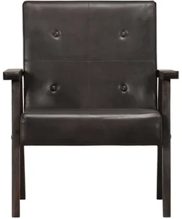 vidaXL Fotel, szary, 61x70x74 cm, prawdziwa skóra - Fotele - miniaturka - grafika 2