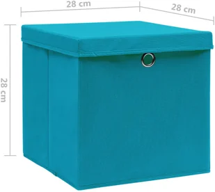 vidaXL vidaXL Pudełka z pokrywami, 10 szt., 28x28x28 cm, błękitne - Pudła i pojemniki do przechowywania - miniaturka - grafika 5