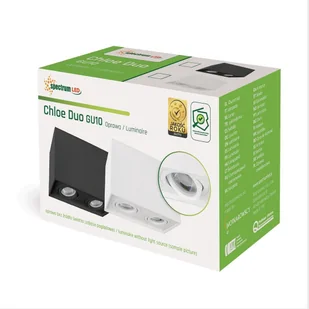 SpectrumLED Chloe Duo 2xgu10 Ip20 Prostokątna Biała Oczko Regulowane SLIP005035 - Oprawy, klosze i abażury - miniaturka - grafika 2