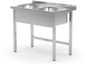 Stoły gastronomiczne - Hendi Stół z dwoma zlewami bez półki - spawany, o wym. 1000x600x850 mm 815007 815007 - miniaturka - grafika 1