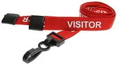 Artykuły biurowe - Customcard ltd customcard Ltd 10 sztuk Lanyards, tworzywo sztuczne, z napisem "Visitor", dla gości, przycisków i Visitor kartenhalter Visitorplastic10 - miniaturka - grafika 1