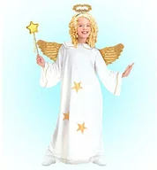 Stroje karnawałowe - Widmann Widmann - Dziecięcy kostium anioła, zestaw składający się z sukienki i świętej aury, przebranie dla dziewcząt, Boże Narodzenie, karnawał, Halloween, gry w szopkę 38185 - miniaturka - grafika 1