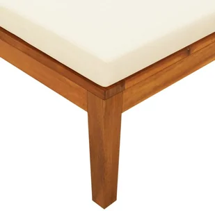 VidaXL Leżak z kremową poduszką, lite drewno akacjowe! 316312 - Sofy ogrodowe - miniaturka - grafika 7