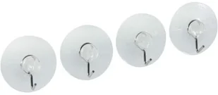 Fackelmann przyssawka 4 sztuki z tworzywa sztucznego/stal nierdzewna, Przezroczysty/srebrny 61136 - Wieszaki i stojaki - miniaturka - grafika 2