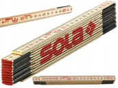 Poziomice, łaty, miary - Sola H2.4/10 Miara Drewniana 2,4m 12el Dwustronna - miniaturka - grafika 1