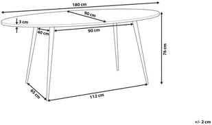 Beliani Stół do jadalni owalny 180 x 90 cm ciemne drewno z czarnym OTTAWA - Stoły - miniaturka - grafika 8