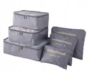 Kosmetyczki, organizery i kuferki - Organizer Do Walizki Zestaw Podróżny Szary 6 sztuk - miniaturka - grafika 1