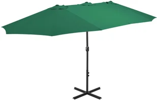 vidaXL Parasol ogrodowy na słupku aluminiowym, 460 x 270 cm, zielony vidaXL - Parasole ogrodowe - miniaturka - grafika 2