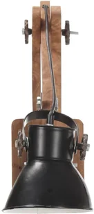 VidaXL Lampa ścienna w industrialnym stylu, czarna, okrągła, E27 320577 - Lampy sufitowe - miniaturka - grafika 5