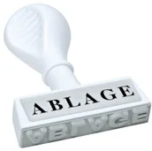 Pieczątki - Wedo 1935 składu tekstu odcisk stempla półką, tworzywo sztuczne, szerokość ok. 45 MM, ergonomiczny uchwyt, biały 1935 - miniaturka - grafika 1