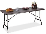 Meble turystyczne - Relaxdays BASTIAN duży stół ogrodowy z uchwytami, składany, 72 x 178 x 74 cm (wys. x dł. x szer.), różne kolory, brązowy 10020757_93 - miniaturka - grafika 1