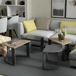 Homemania Homemania Stolik kawowy Antella, 90x60x41 cm, czarno-naturalny M.M.01.01.09.01781 - Ławy i stoliki kawowe - miniaturka - grafika 7