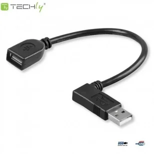 Wentronic USB 2.0 Hi-Speed kabel przedłużający wtyczka A 90 ° po lewej stronie na gniazdo A 0,15 m Czarny, czarny - Kable USB - miniaturka - grafika 2