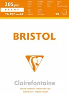 Podobrazia, bloki, papiery - Clairefontaine 96173 °C Bristol blok karton, DIN A4, 21 x 29.7 cm, 205 G, 20 arkuszy opakowanie, biały 96173C - miniaturka - grafika 1
