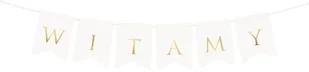 PartyDeco Baner weselny Witamy biały 15x80 cm GRL69-008 - Wesele i ślub - miniaturka - grafika 2