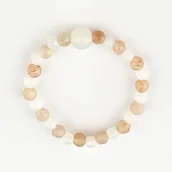 Wróżbiarstwo i radiestezja - Fraida.pl Pierścionek elastyczny -  Kamień księżycowy i Kamień słoneczny PE-014 - miniaturka - grafika 1