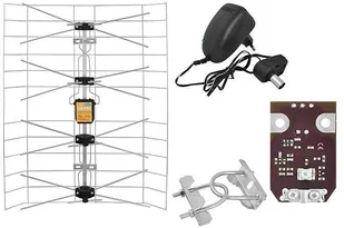 LECHPOL Antena TV siatkowa kompletna z zasilaczem i wzmacniaczem Lechpol 13.5 60 dB ANT0074 LX0799KPL - Anteny TV - miniaturka - grafika 2
