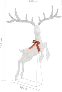 VidaXL Lumarko Lecący renifer świąteczny, srebrny, 120 zimnych białych LED 329769 VidaXL - Oświetlenie świąteczne - miniaturka - grafika 11