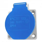 Gniazdka elektryczne - PCE Gniazdo tablicowe 16A 250V IP54 szwajcarskie niebieskie wtyczkowe jednofazowe T23 6987 T23 - miniaturka - grafika 1