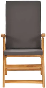 vidaXL 7-cz. zestaw mebli ogrodowych, szare poduszki, drewno tekowe - Meble ogrodowe - miniaturka - grafika 7