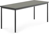 Meble do szkół i przedszkoli - AJ Produkty Stół SONITUS, 1800x700x720 mm, ciemno szare linoleum, antracyt - miniaturka - grafika 1