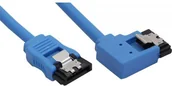 Kable komputerowe i do monitorów - InLine SATA 6 SSD/HDD Kabel okrągły opływowy niebieski lewy kątowy 90stopni z zatrzaskami na końcówkach 0.5m 27705L - miniaturka - grafika 1