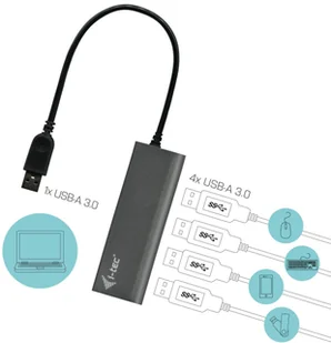 i-Tec Pretec HUB USB 4 USB 3.0 + Zasilacz U3HUB448 - Huby USB - miniaturka - grafika 9