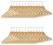 Wieszaki do szafy - Relaxdays wieszak drewniany zestaw, do spodni, wieszak na ubrania, hak obrotowy, HB: 22,5 x 44,5 cm, naturalny, różne zestawy 10021850_754 - miniaturka - grafika 1