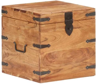 vidaXL Skrzynia, 40x40x40 cm, lite drewno akacjowe vidaXL - Pudła i pojemniki do przechowywania - miniaturka - grafika 12