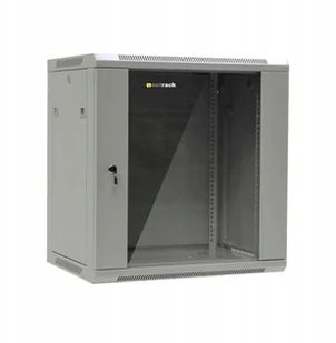 NetRack Szafa wisząca 19" 12U/600x450mm drzwi szklane otwierane boki szary 019-120-645-021 - Szafy rack - miniaturka - grafika 2