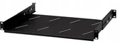 Szafy rack - Półka 19" 1U 350mm Czarna z podporami - miniaturka - grafika 1