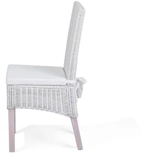 Beliani Zestaw 2 krzeseł rattanowych białe ANDES - Krzesła - miniaturka - grafika 5
