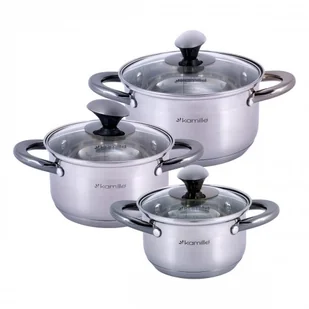 Kamille Zestaw komplet garnków ze stali nierdzewnej 6el. 4915 - Zestawy garnków i patelni - miniaturka - grafika 3